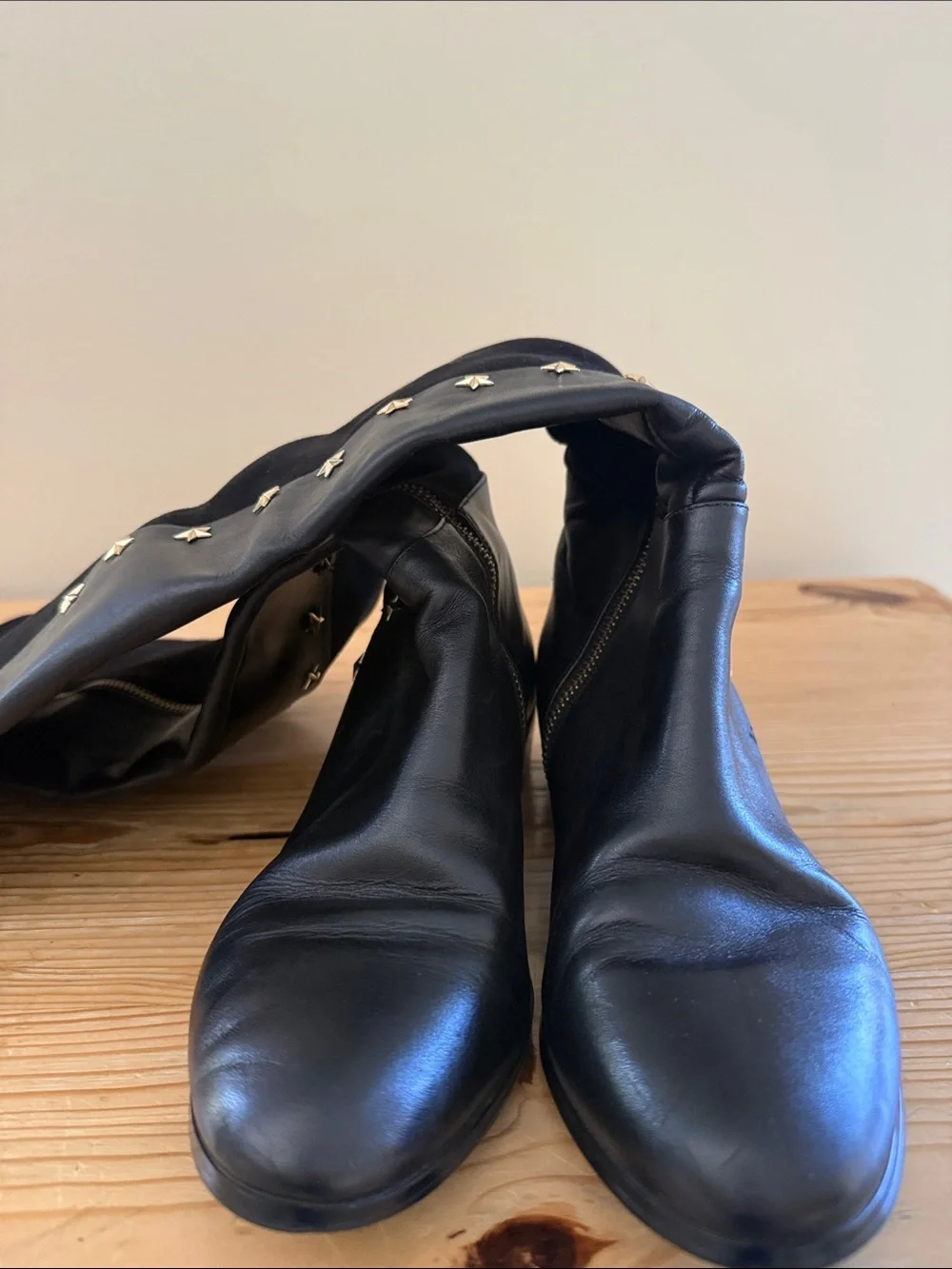 Michael Kors Black Over-the-Knee Star-Trim Boots